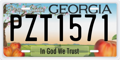 GA license plate PZT1571