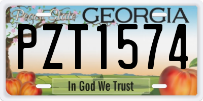 GA license plate PZT1574