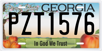 GA license plate PZT1576