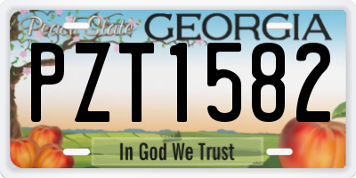 GA license plate PZT1582