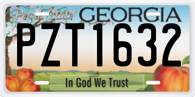 GA license plate PZT1632