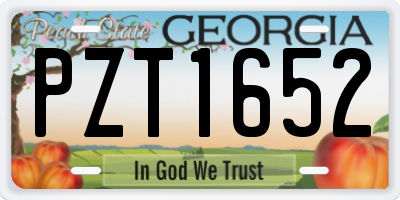 GA license plate PZT1652
