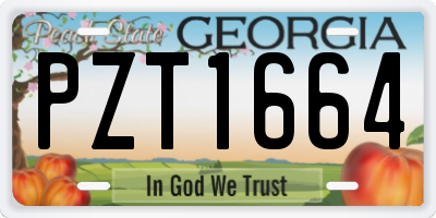 GA license plate PZT1664