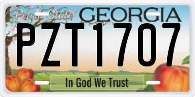 GA license plate PZT1707