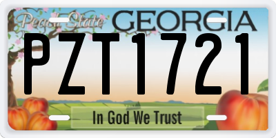 GA license plate PZT1721