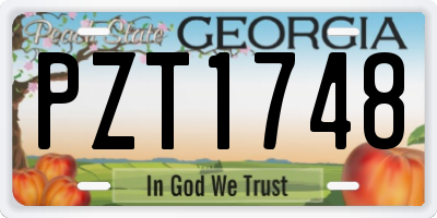 GA license plate PZT1748
