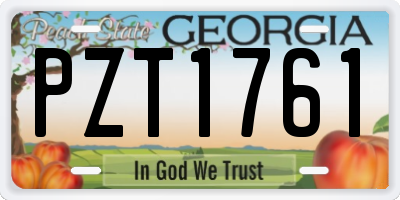 GA license plate PZT1761