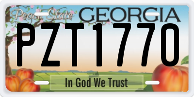 GA license plate PZT1770