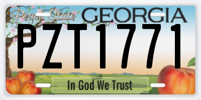 GA license plate PZT1771
