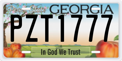 GA license plate PZT1777
