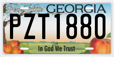 GA license plate PZT1880