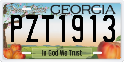 GA license plate PZT1913