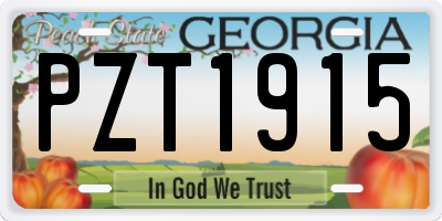 GA license plate PZT1915