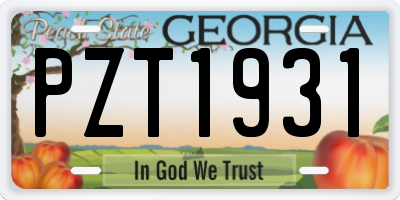 GA license plate PZT1931