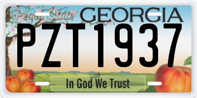 GA license plate PZT1937