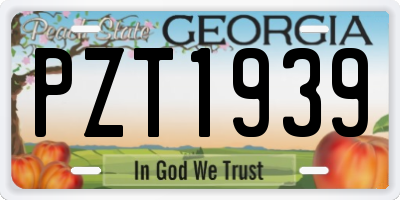 GA license plate PZT1939