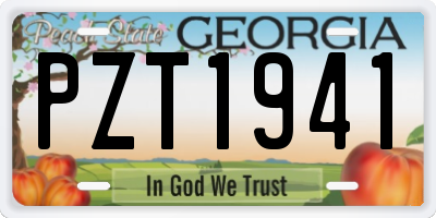 GA license plate PZT1941