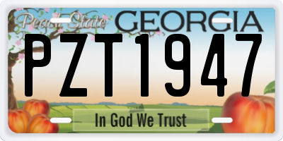 GA license plate PZT1947