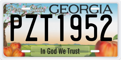 GA license plate PZT1952