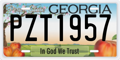 GA license plate PZT1957