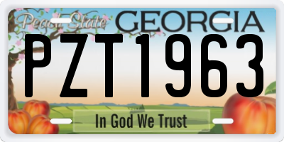 GA license plate PZT1963