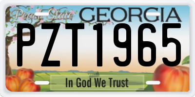 GA license plate PZT1965
