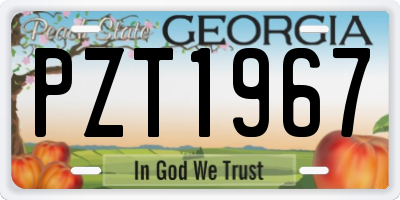 GA license plate PZT1967