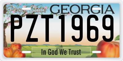 GA license plate PZT1969