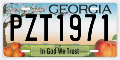 GA license plate PZT1971