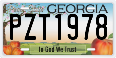 GA license plate PZT1978