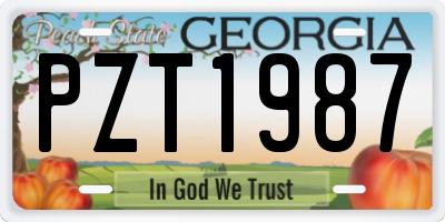 GA license plate PZT1987