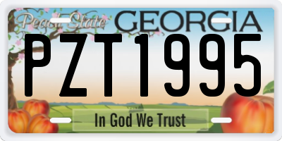 GA license plate PZT1995