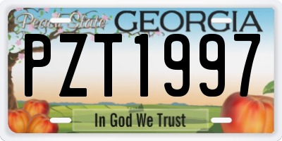 GA license plate PZT1997