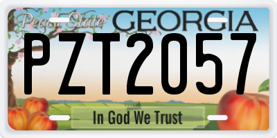 GA license plate PZT2057