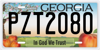 GA license plate PZT2080