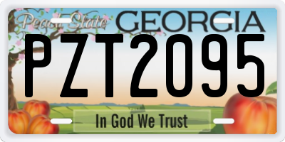 GA license plate PZT2095