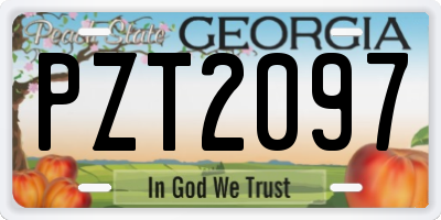 GA license plate PZT2097