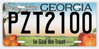 GA license plate PZT2100