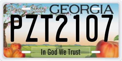 GA license plate PZT2107