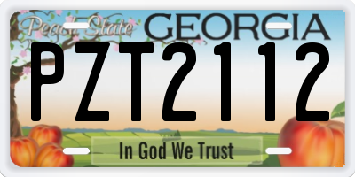 GA license plate PZT2112