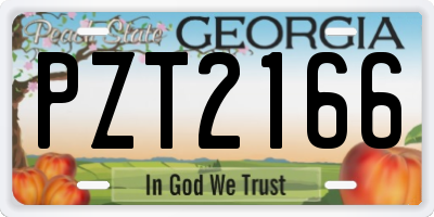 GA license plate PZT2166