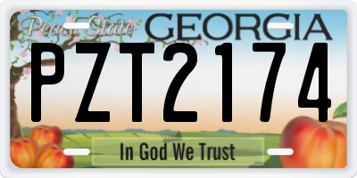 GA license plate PZT2174