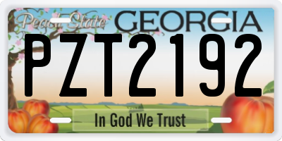 GA license plate PZT2192