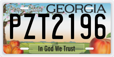 GA license plate PZT2196