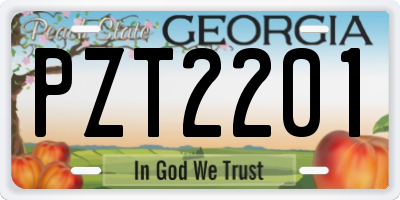 GA license plate PZT2201