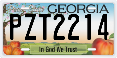 GA license plate PZT2214