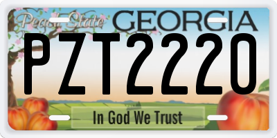 GA license plate PZT2220