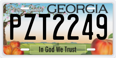 GA license plate PZT2249