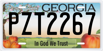GA license plate PZT2267
