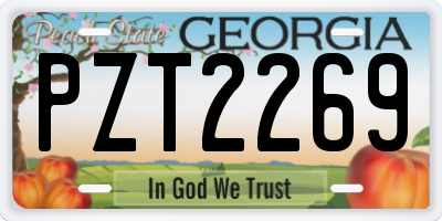 GA license plate PZT2269